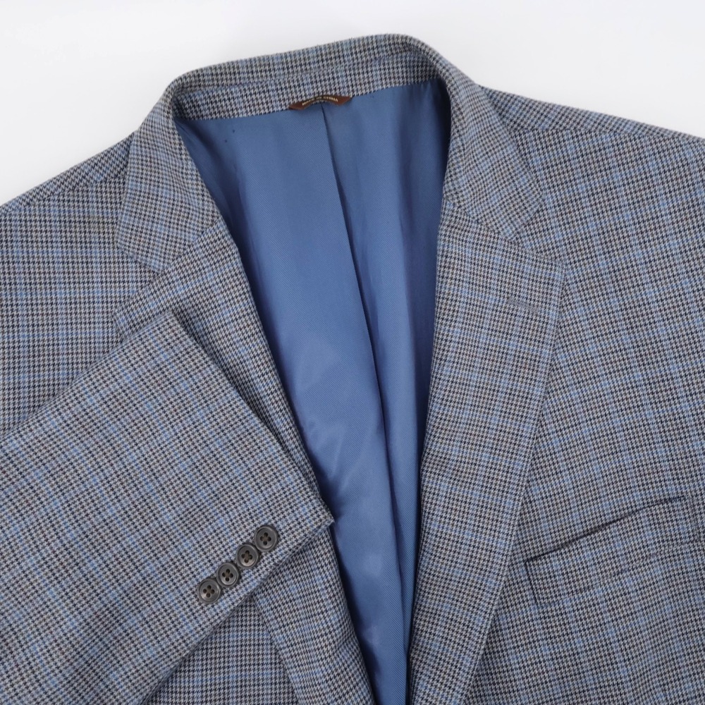 Oak Hill Glen Plaid Sport Coat Blazer Blue Long Sleeve Mens 2XL 50/52R